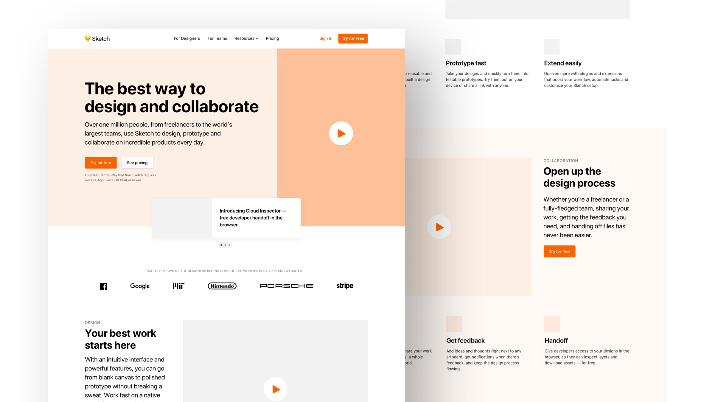 Detailed wireframe of a homepage that I designed